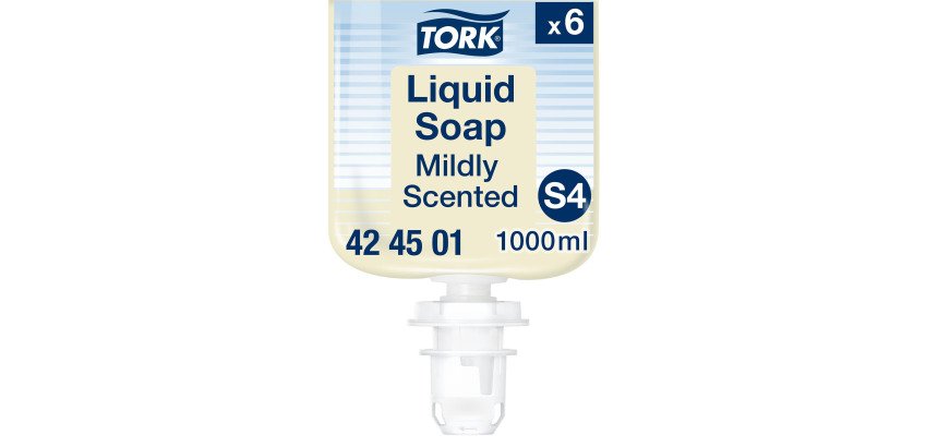 Savon liquide Tork Parfum frais, pour distributeur S4 - Cartouche de 1 L
