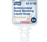 Savon liquide mains Tork Premium Antimicrobien, pour distributeur S4 - Cartouche de 1 L.