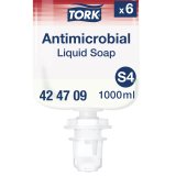 Savon liquide mains Tork Premium Antimicrobien, pour distributeur S4 - Cartouche de 1 L.