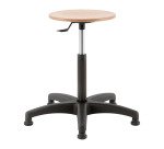 Tabouret Indus bois réglable en hauteur, patins fixes