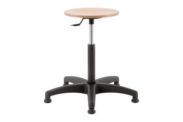 Tabouret Indus bois réglable en hauteur, patins fixes