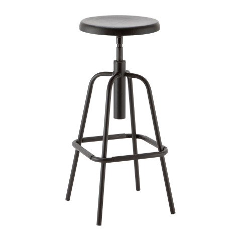 Taburete alto Industry con patas metal y reposapies