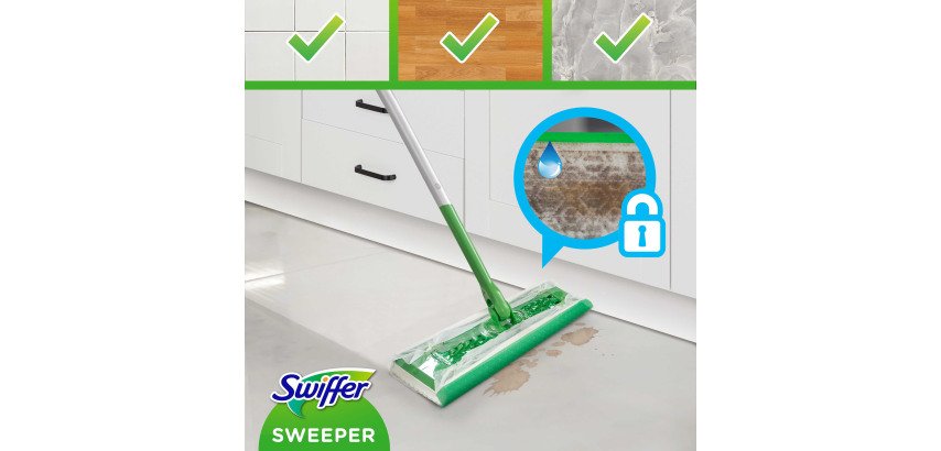 Balai Swiffer - Kit balai + lingettes sol humides et sèches