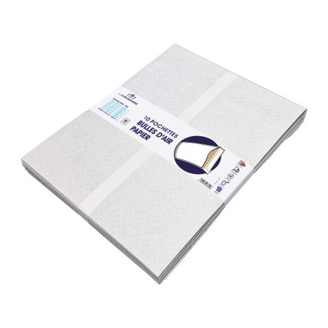 Pochette matelassée bulles de papier La Couronne kraft blanc