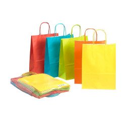Buste shopper con cordino - colori assortiti Primavera Estate - Dimensioni (H x L x P): 34,5 x 26 x 11 cm - 25 unità