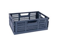 Caja de organización plegable y apilable 43 x 29 x 16 cm color azul grisaceo Apli