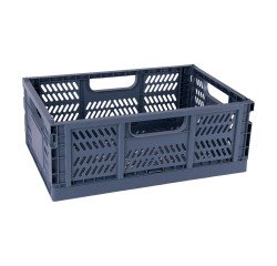 Caja de organización plegable y apilable 43 x 29 x 16 cm color azul grisaceo Apli