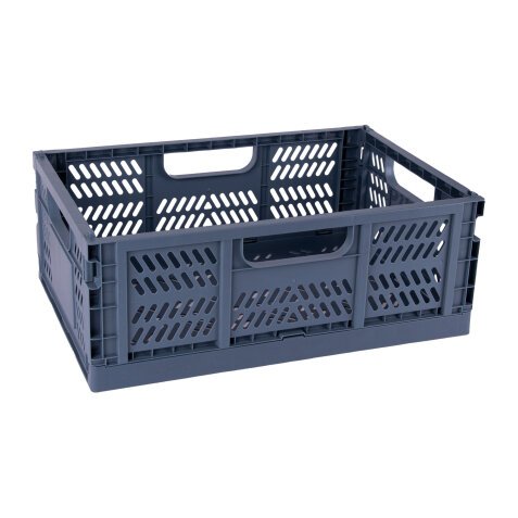 Caja de organización plegable y apilable 43 x 29 x 16 cm color azul grisaceo Apli