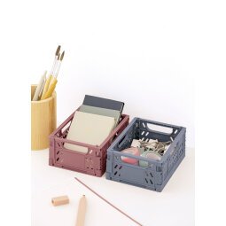 Pack de 4 cajas de organización plegables y apilables 14 x 10 x 6 cm Apli