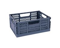 Pack de 2 cajas de organización plegables y apilables 29 x 21 x 12 cm Azul grisaceo Apli