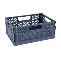 Pack de 2 cajas de organización plegables y apilables 29 x 21 x 12 cm Azul grisaceo Apli