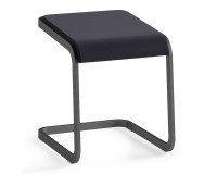 Tabouret bas Taglio noir piétement anthracite