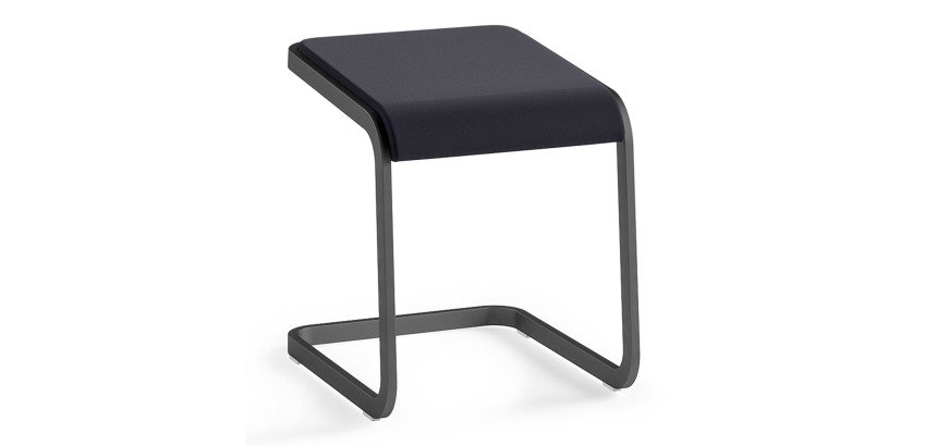 Tabouret bas Taglio piétement anthracite