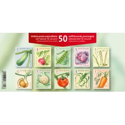 Blister van 50 postzegels groenten 50 g NON Prior Nat 1 (België). (Dit artikel wordt niet opgenomen bij de berekening van eventuele verzendkosten en geeft geen recht op een geschenk)