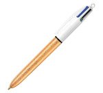 Penna a sfera a scatto BIC 4 Colori Champagne fusto dorato con bollicine al tatto, 1mm