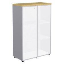 Armadio medio Quadrifoglio Ante vetro Bianco 900 x 450 x 1.230 mm