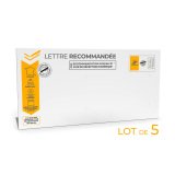 Lettre recommandée mobile 20 g 110 x 220 sans fenêtre - Paquet de 5