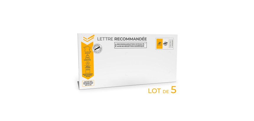 Lettre recommandée mobile 20 g - Paquet de 5