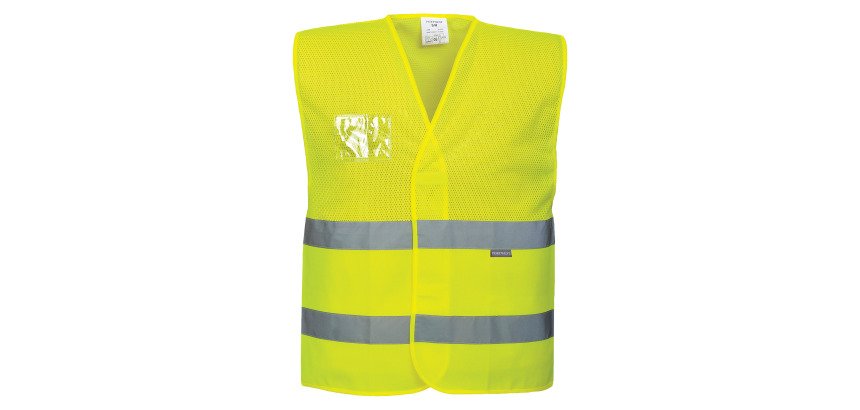 Gilet alta visibilità con porta badge Portwest C494 giallo