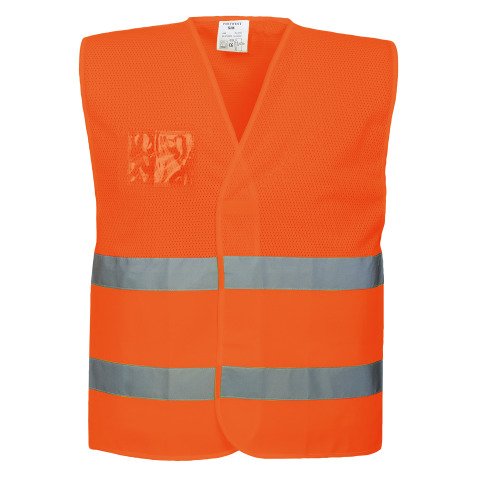 Gilet alta visibilità con porta badge Portwest C494 arancione