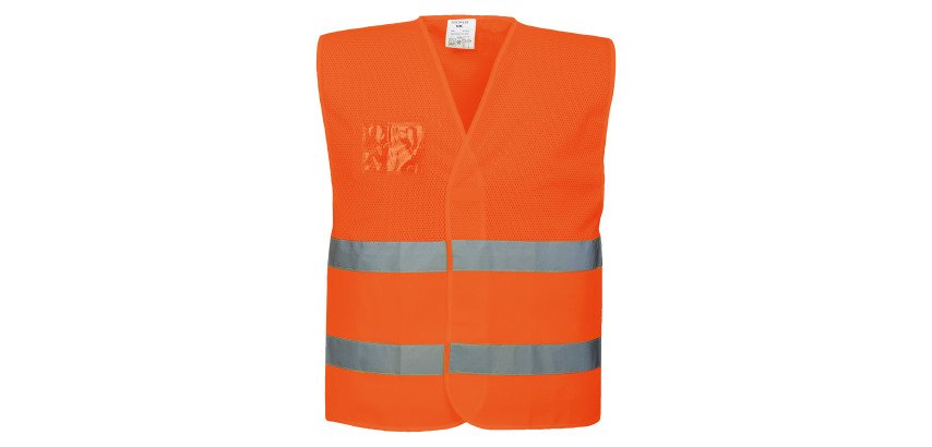 Gilet alta visibilità con porta badge Portwest C494 arancione