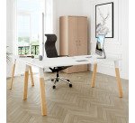 Bureau d'angle manager L 200 x P 200 piètement bois/métal - Arch