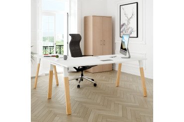 Corner desk Ecla L 200 x D 200 undercarriage in wood/metal
