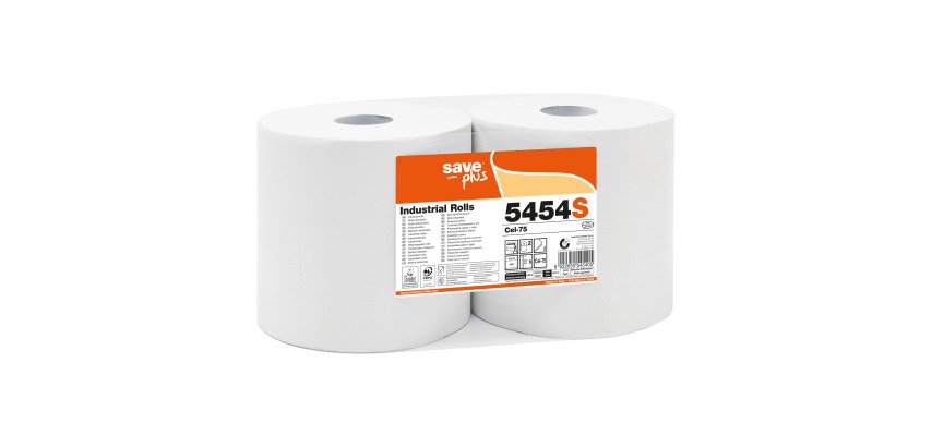 Bobine industriali Celtex Save Plus 2 veli - 800 strappi bianco - 2 rotoli