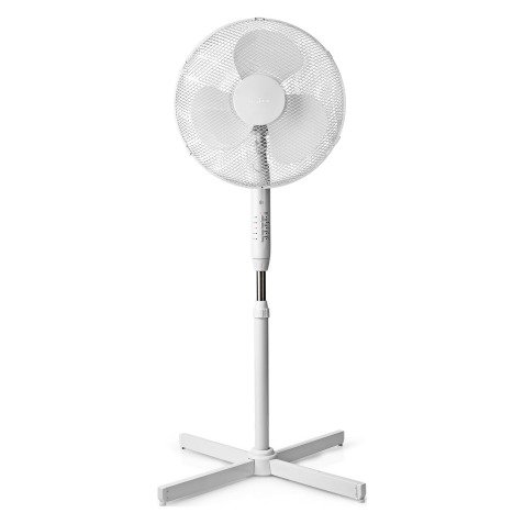 Ventilatore a piantana Nedis altezza regolabile diametro 40 cm 3 velocità bianco 45W