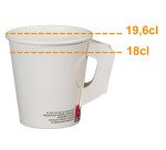 Gobelet en carton avec poignée White- 20 cl - Lot de 100