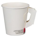 Cup in cardboard with handle White 20 cl - pack of 100 pieces