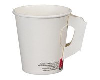 Pappbecher mit Griff weiß 20 cl - Set von 100 Stück