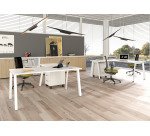 Allungo Wood-Metal l 80 x p 60 x h 72,5 cm gambe in metallo bianco