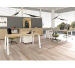 Allungo Wood-Metal l 80 x p 60 x h 72,5 cm gambe in metallo bianco