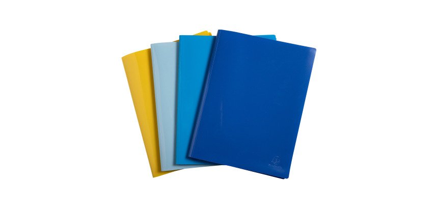Carpeta de 30 fundas PP 100% reciclado A4 Bee Blue Exacompta colores surtidos
