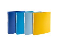 4-ring plastic-coated Bee Blue Exacompta Binder - 4 cm spine assorted colors