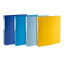 Map 4 ringen geplastificeerd Bee Blue Exacompta - rug 2 cm assortiment kleuren