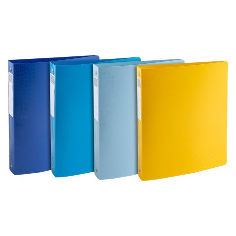 4-ring plastic-coated Bee Blue Exacompta Binder - 4 cm spine assorted colors