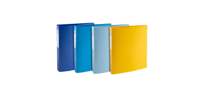 Classeur 4 anneaux plastifié Bee Blue Exacompta - couleurs assorties