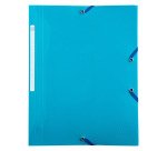 Chemise à élastique 3 rabats plastique Bee Blue Exacompta dos 2 cm couleurs assorties