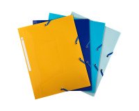 Carpeta con gomas y 3 solapas PP 100% reciclado A4 Bee Blue Exacompta col surtidos