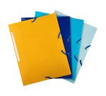 Chemise à élastique 3 rabats plastique Bee Blue Exacompta dos 2 cm couleurs assorties