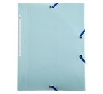 Chemise à élastique 3 rabats plastique Bee Blue Exacompta dos 2 cm couleurs assorties