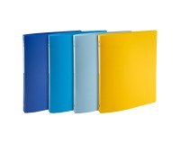 Map 4 ringen geplastificeerd Bee Blue Exacompta - rug 2 cm assortiment kleuren