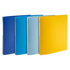 Classeur 4 anneaux plastifié Bee Blue Exacompta - Dos 2 cm couleurs assorties