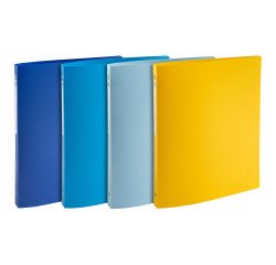 Map 4 ringen geplastificeerd Bee Blue Exacompta - rug 2 cm assortiment kleuren