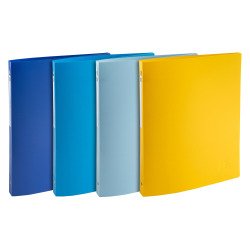 Classeur 4 anneaux plastifié Bee Blue Exacompta - Dos 2 cm couleurs assorties