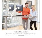 Braccio monitor doppio Fellowes Eppa Altezza regolabile 39 pollici bianco