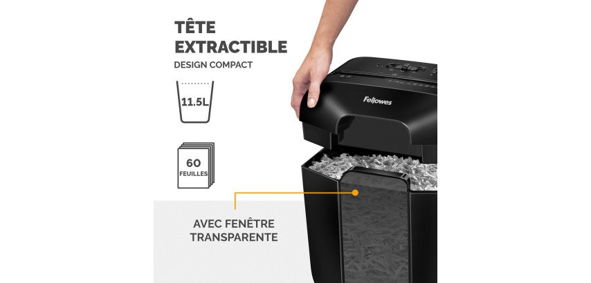 Destructeur Fellowes Powershred LX25 - Coupe croisée