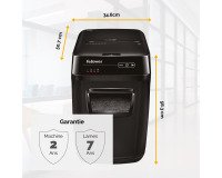 Destructeur Fellowes Automax 200C - coupe croisée